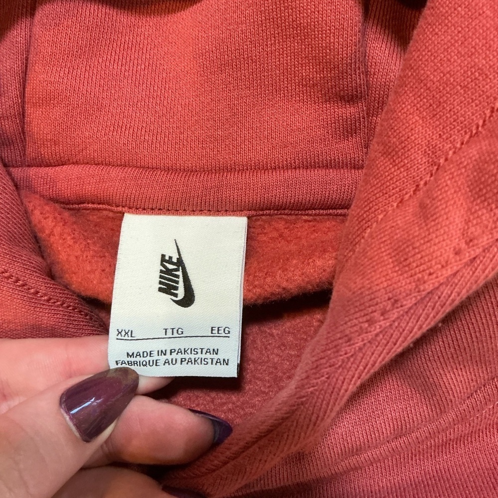 Nike Fleece Hoodie XXL Men’s Women’s Canyon Rust Pullover Sweatshirt - Picture 5 of 7